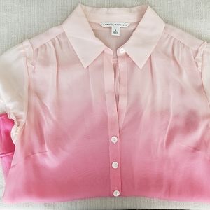 Banana Republic silk short sleeved ombre blouse
